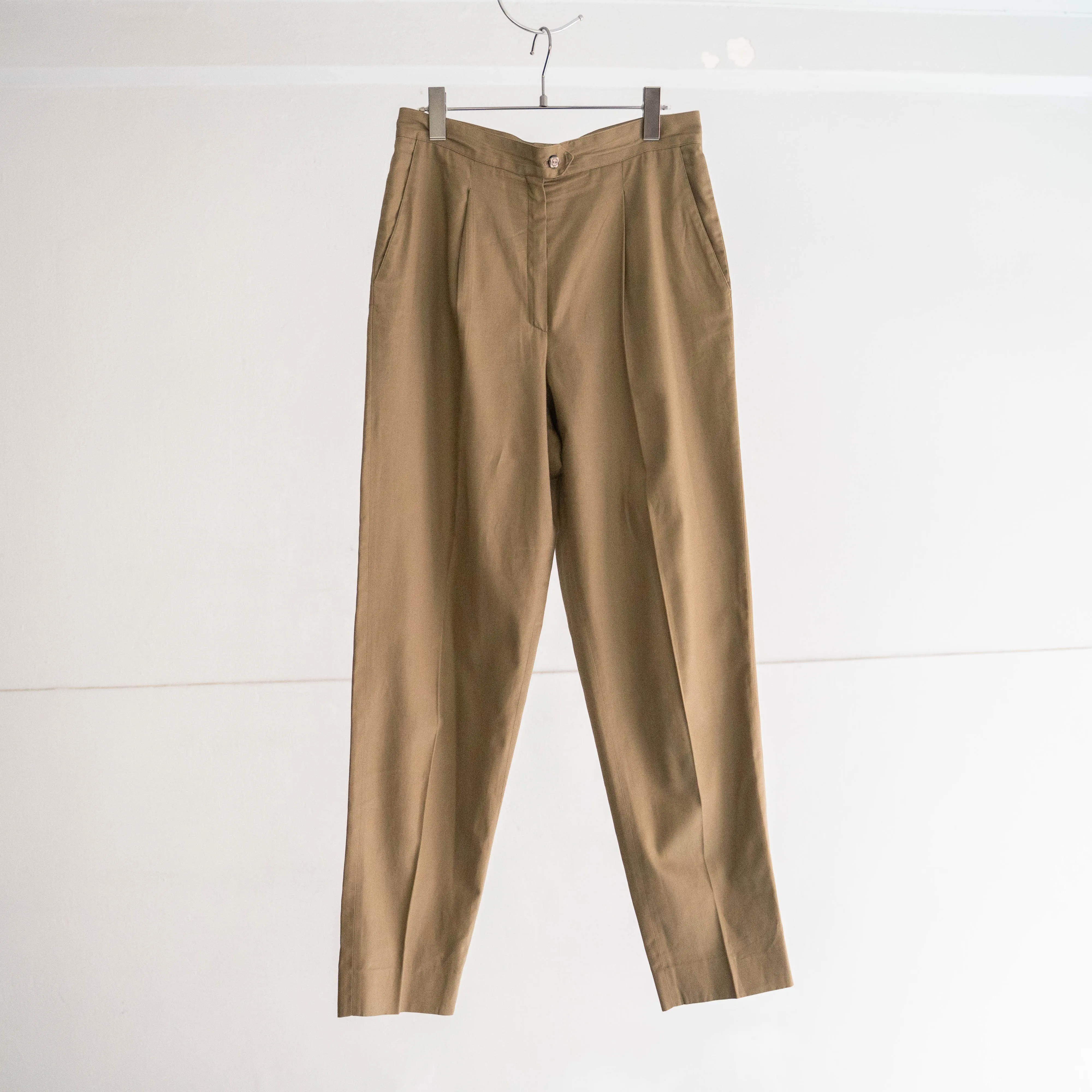 around 1980s Italy dark beige cotton chino slacks