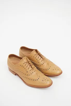 Beige Leather Brogue Derby