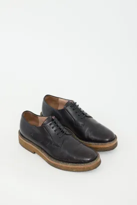 Black Leather Crepe Sole Derby
