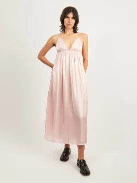 Chalk Pink Changeant Satin Strap Dress