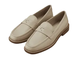 Charlotte Penny Loafers in Latte Matt Calfskin
