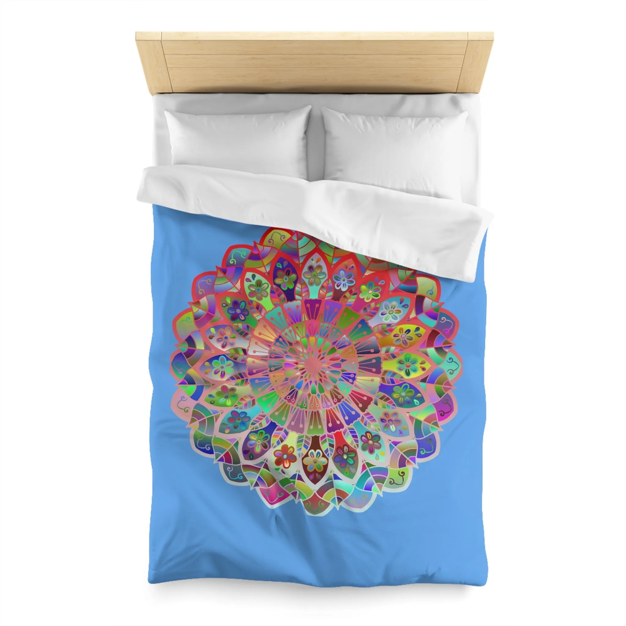 Handmade Mandala Design Microfiber Duvet Cover - Colorful Art