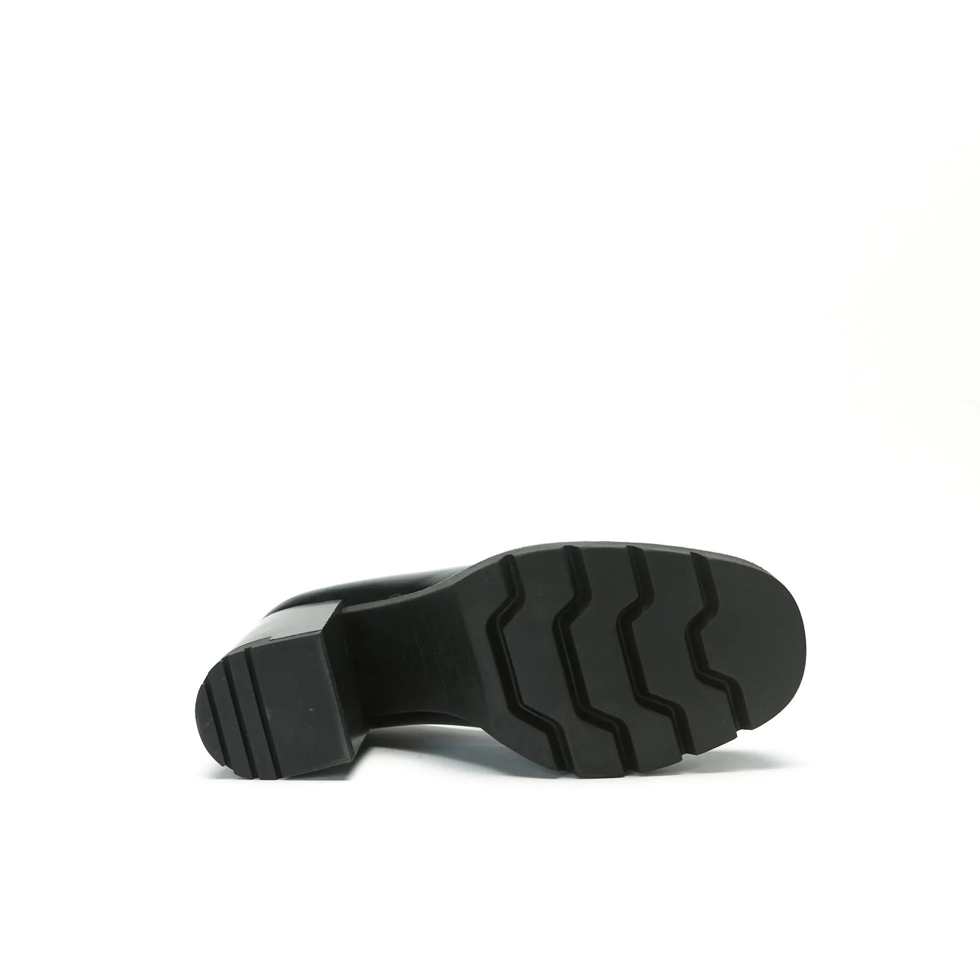 Heeled penny loafer black